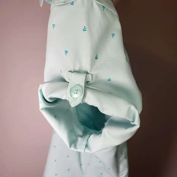 REI Sahara Short Sleeve Shirt light green w Anchors size Medium - Picture 5 of 11